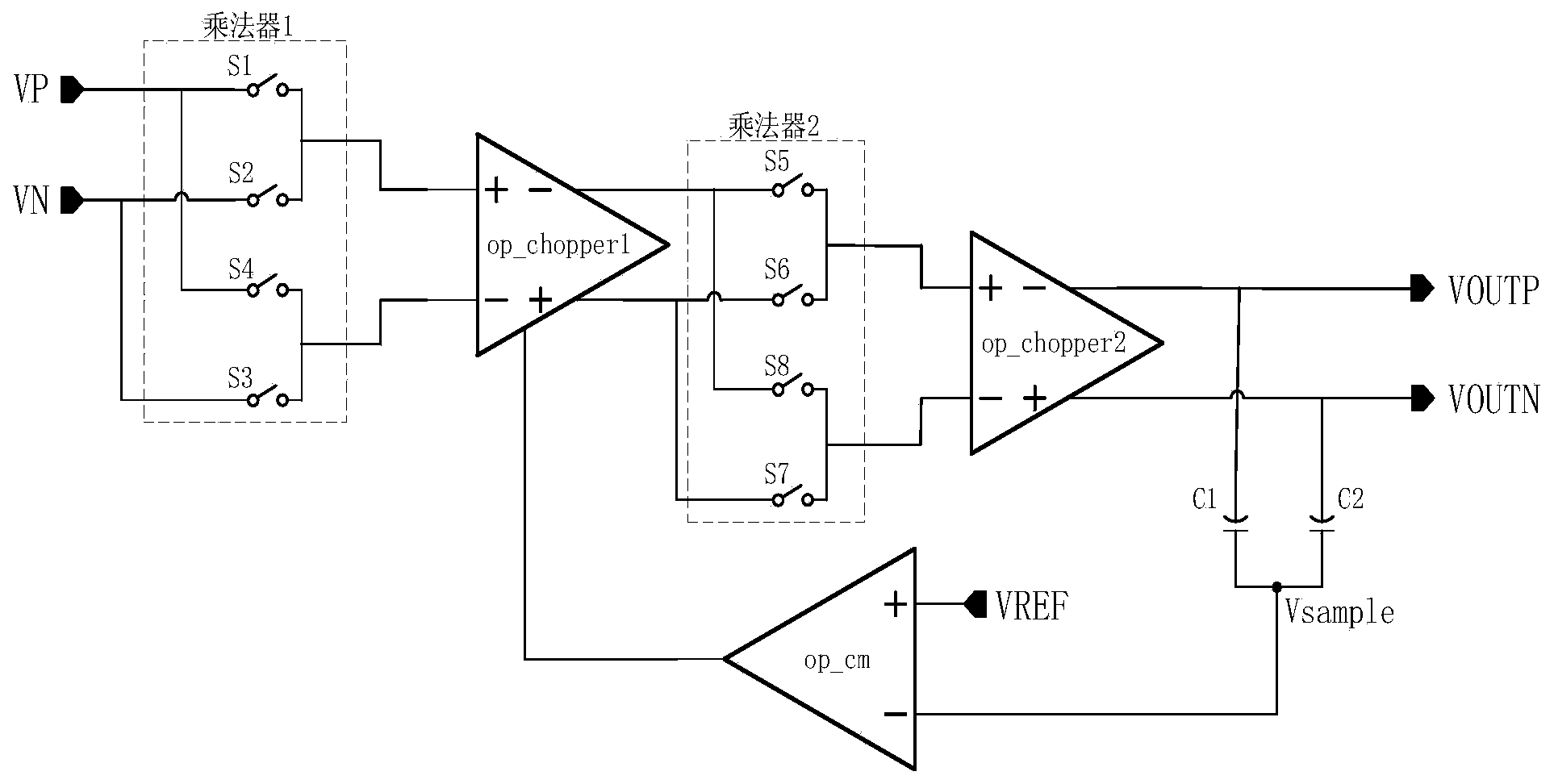 High-precision fully differential amplifier based on chopper technology