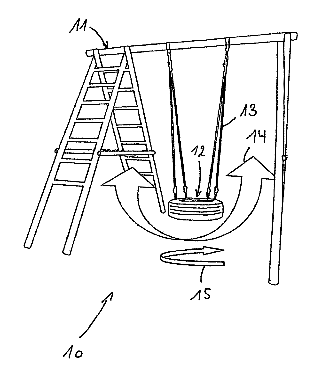 Playground device with motion dependent sound feedback