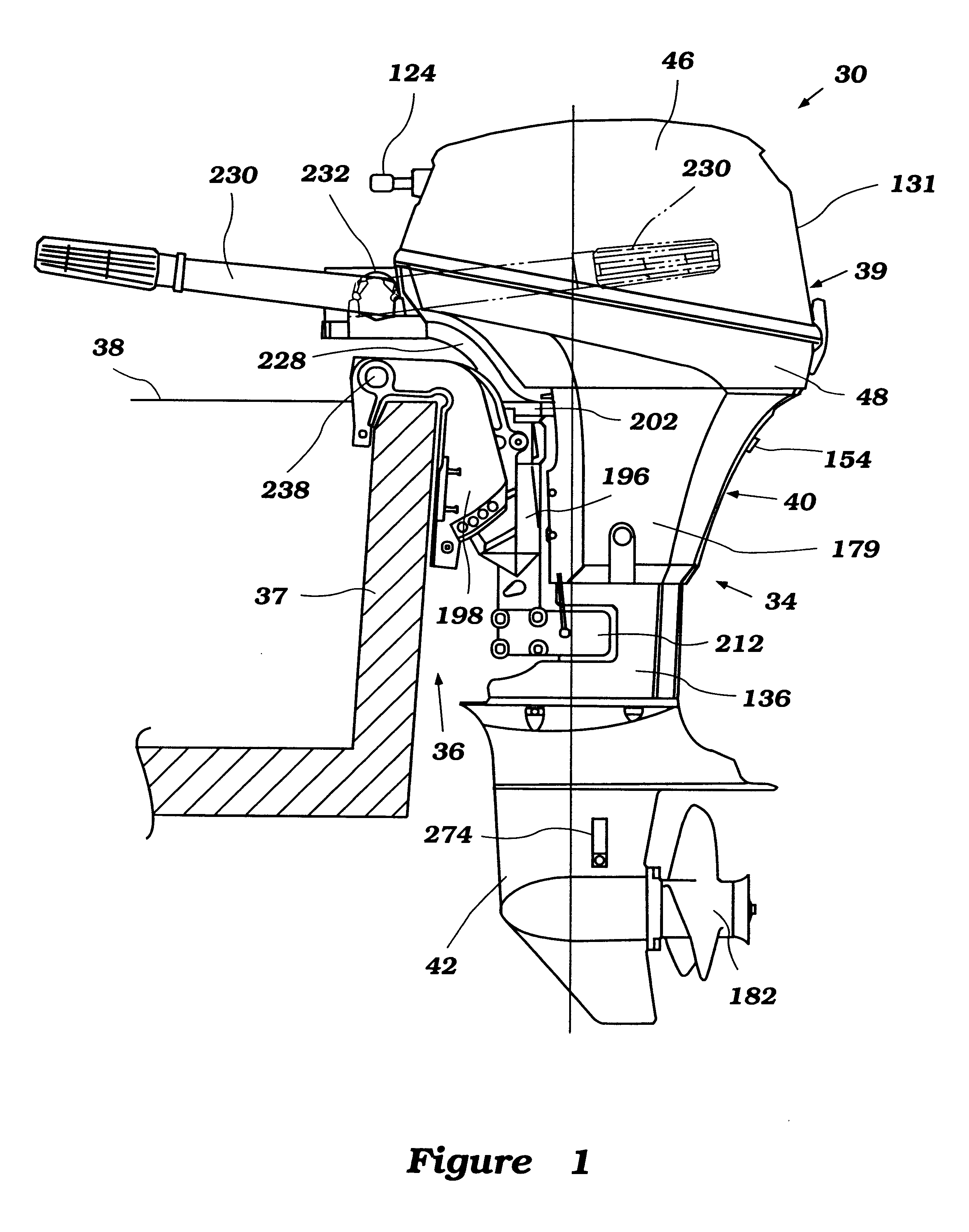 Engine layout for outboard motor