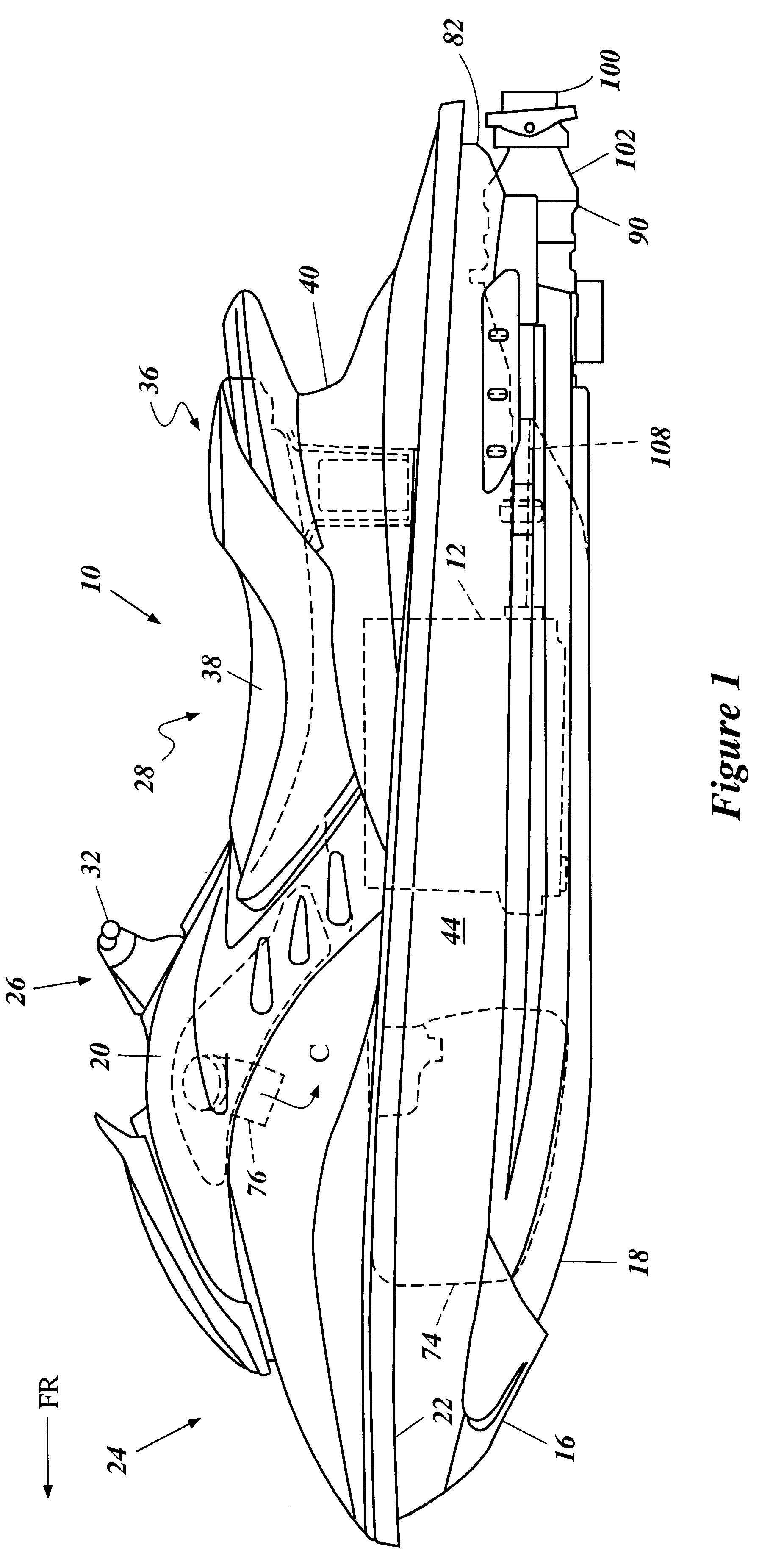 Lubrication system for 4-cycle engine of small watercraft