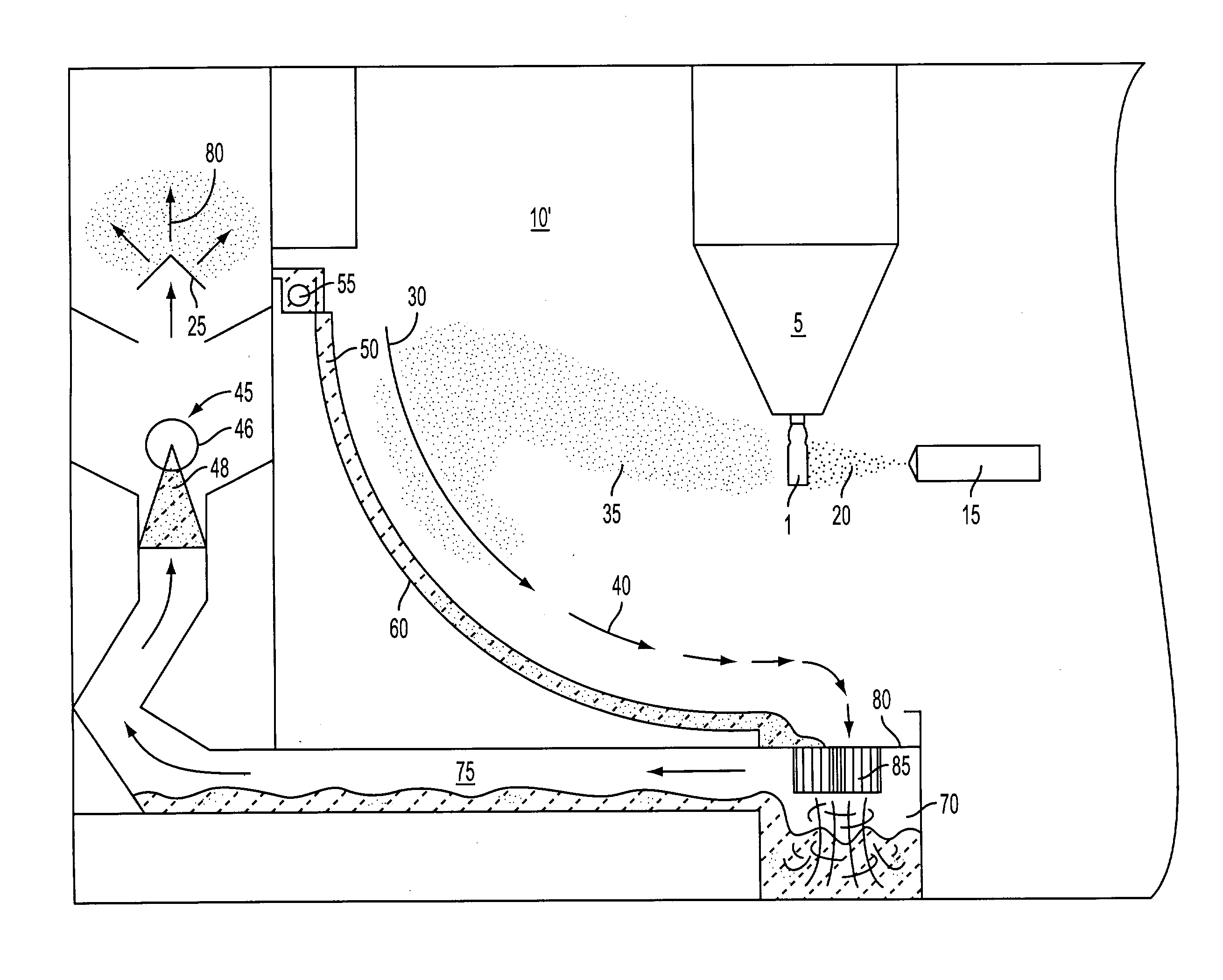 Venturi scrubber plate, waste capture system, and method