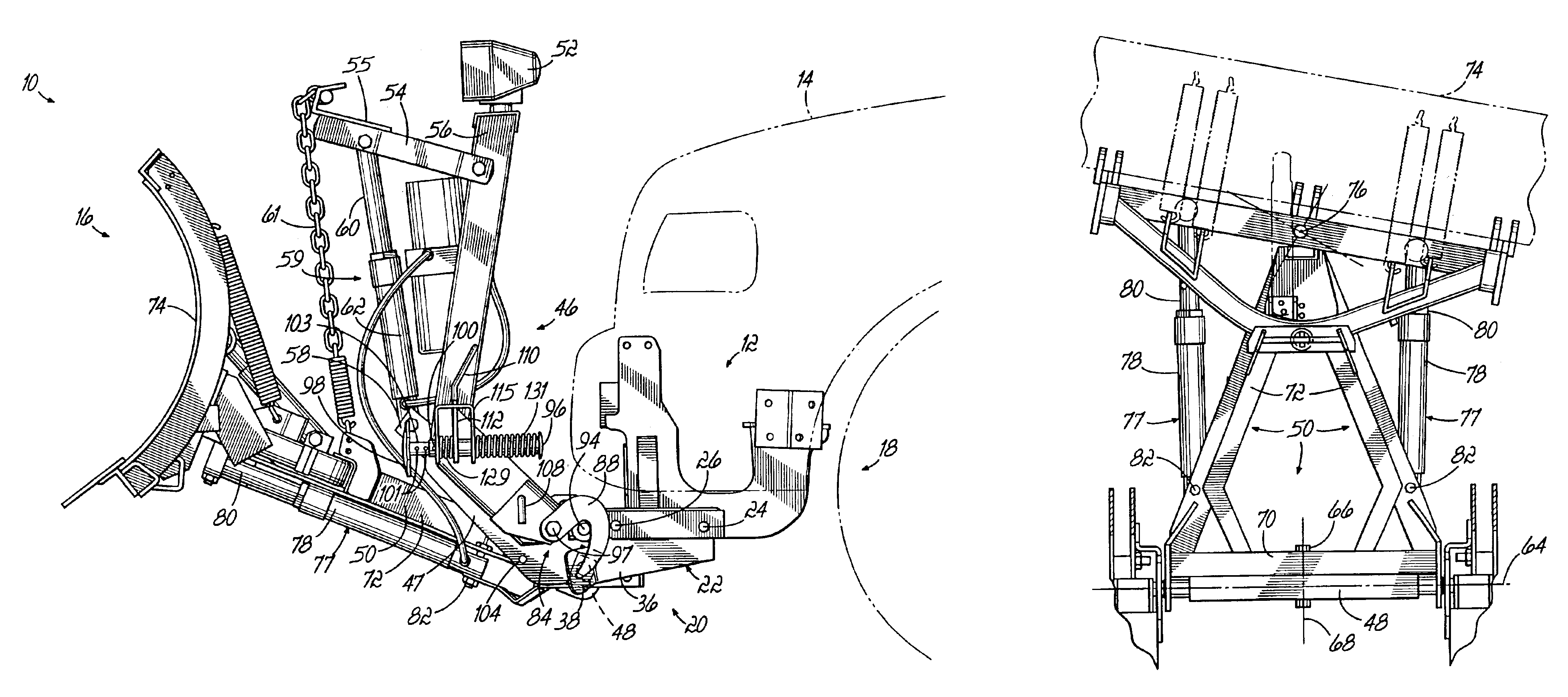 Snowplow mounting assembly