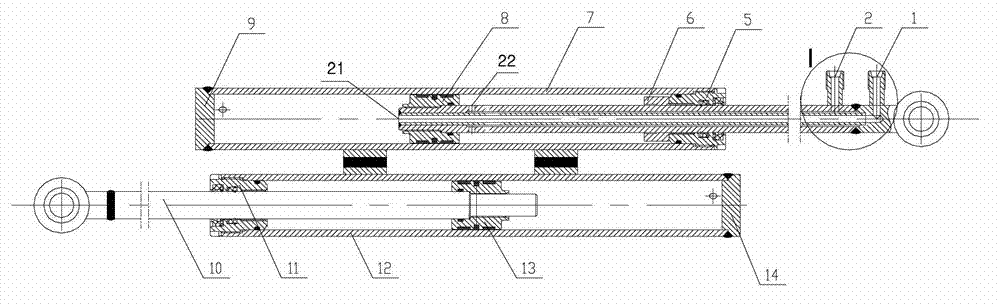 Combined type hydraulic cylinder with floating cylinder barrel