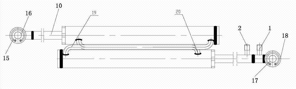 Combined type hydraulic cylinder with floating cylinder barrel