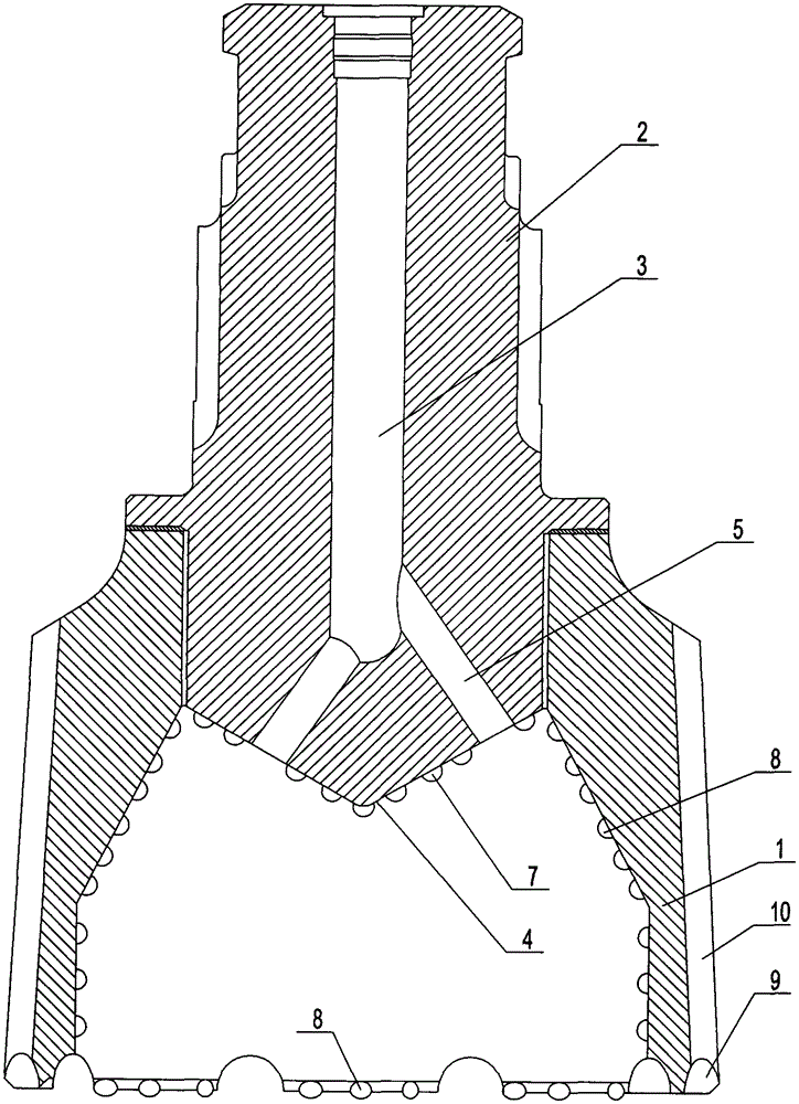 Rock-entering drill bit structure