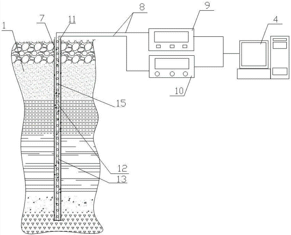 System for monitoring temperature, stress and deformation of frozen wall of shaft in real time and laying method thereof