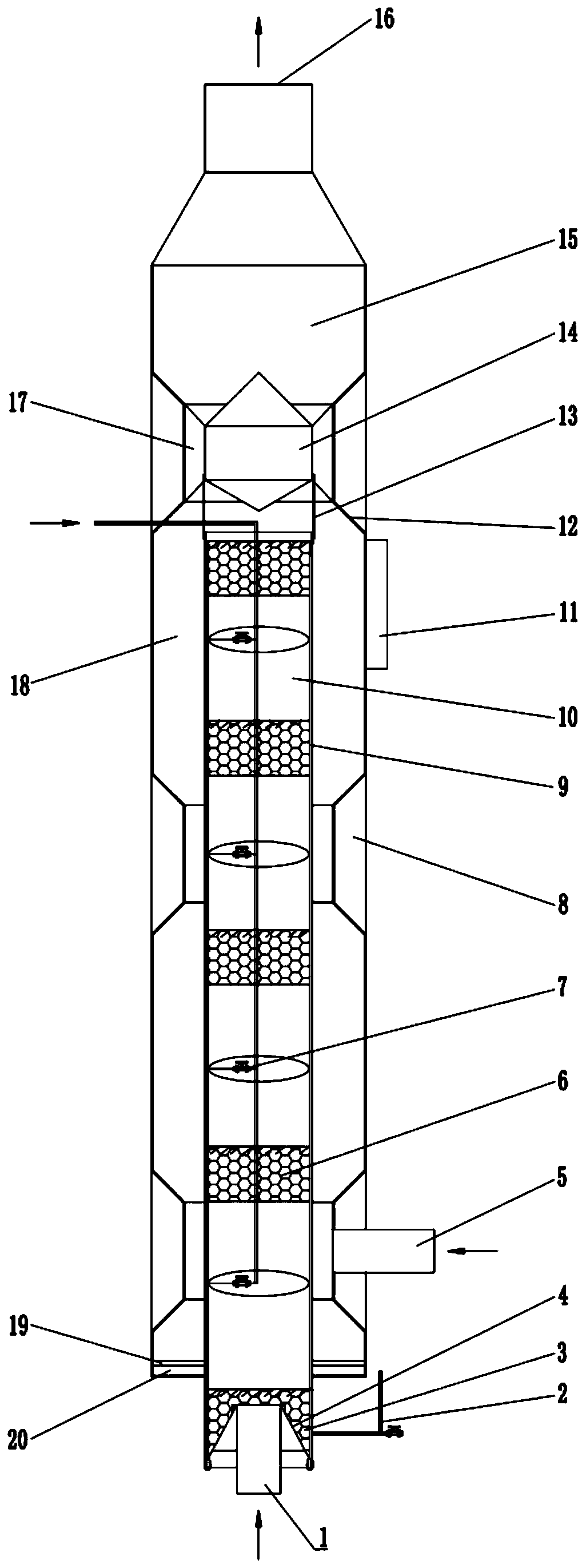 Gypsum evaporation cooling aging tower