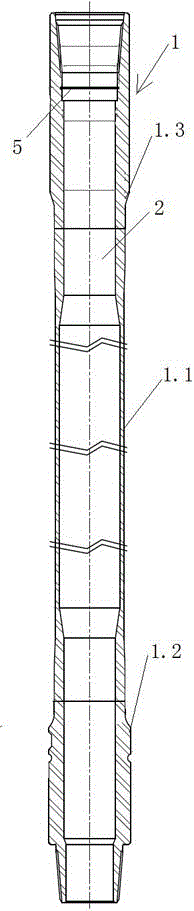 Drilling rod applicable to small-well-hole and large-displacement well drilling