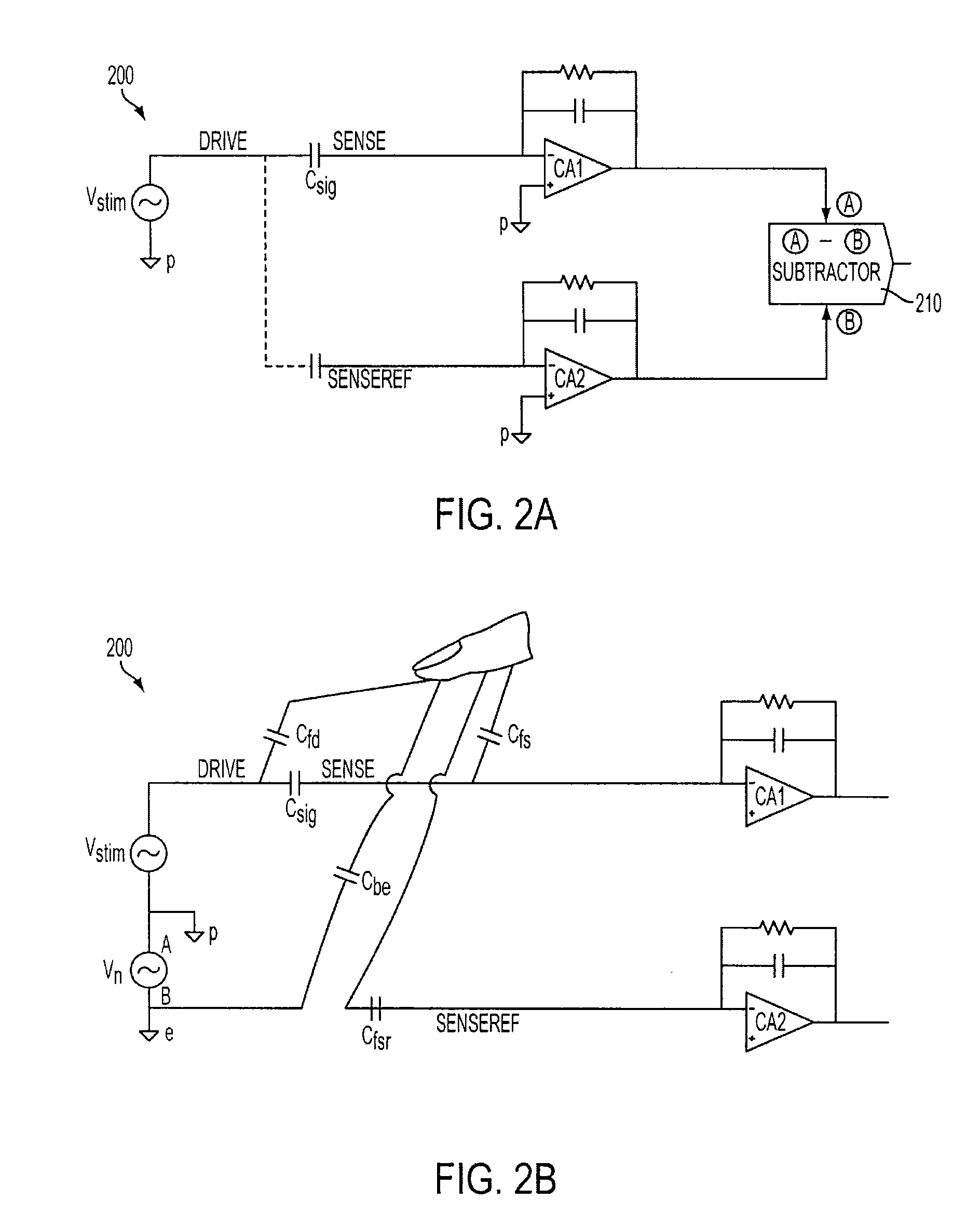 Differential sensing for a touch panel