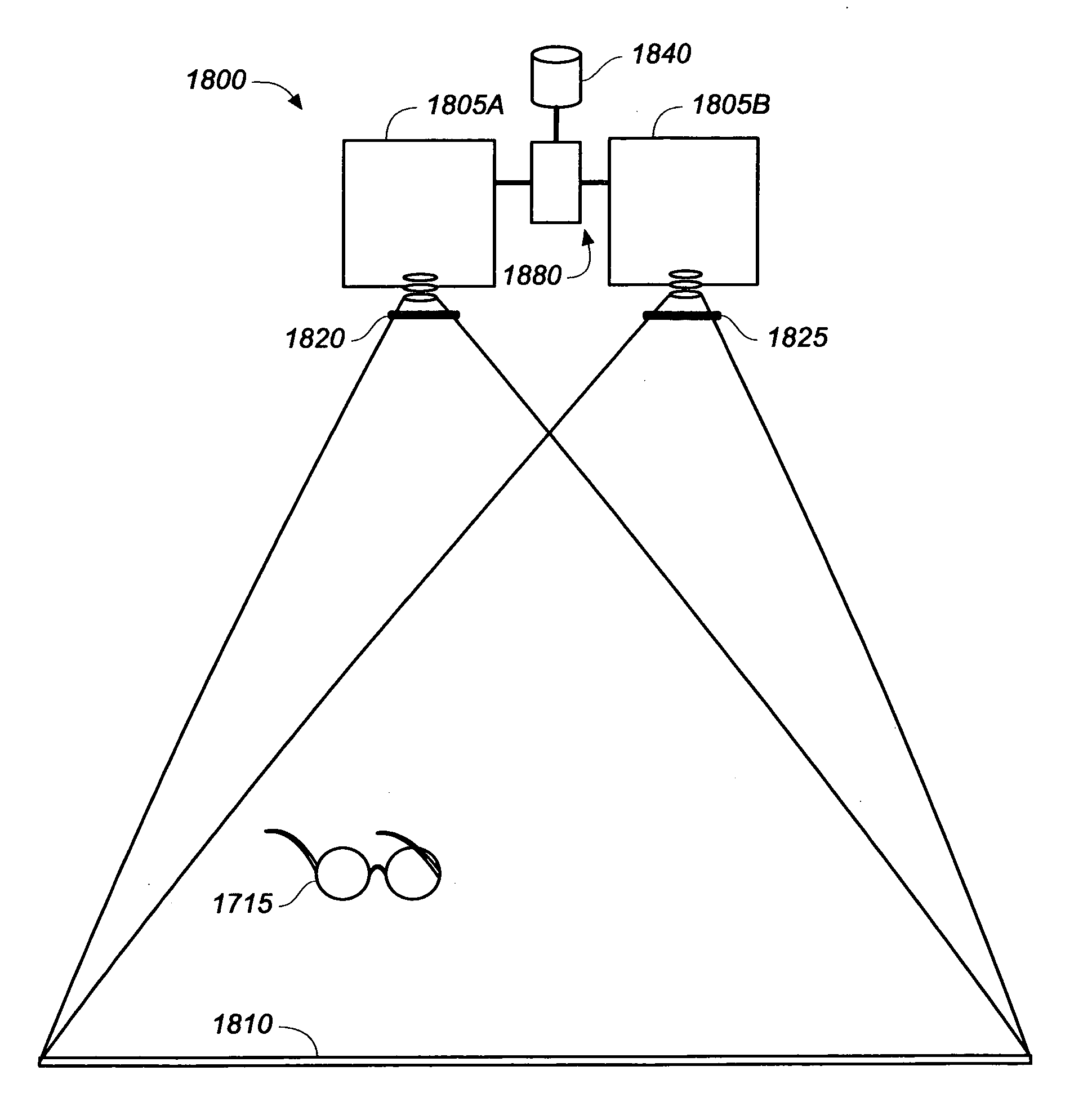 System for 3D image projections and viewing