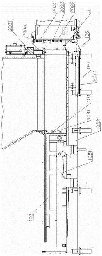 Position changing structure of position changing door