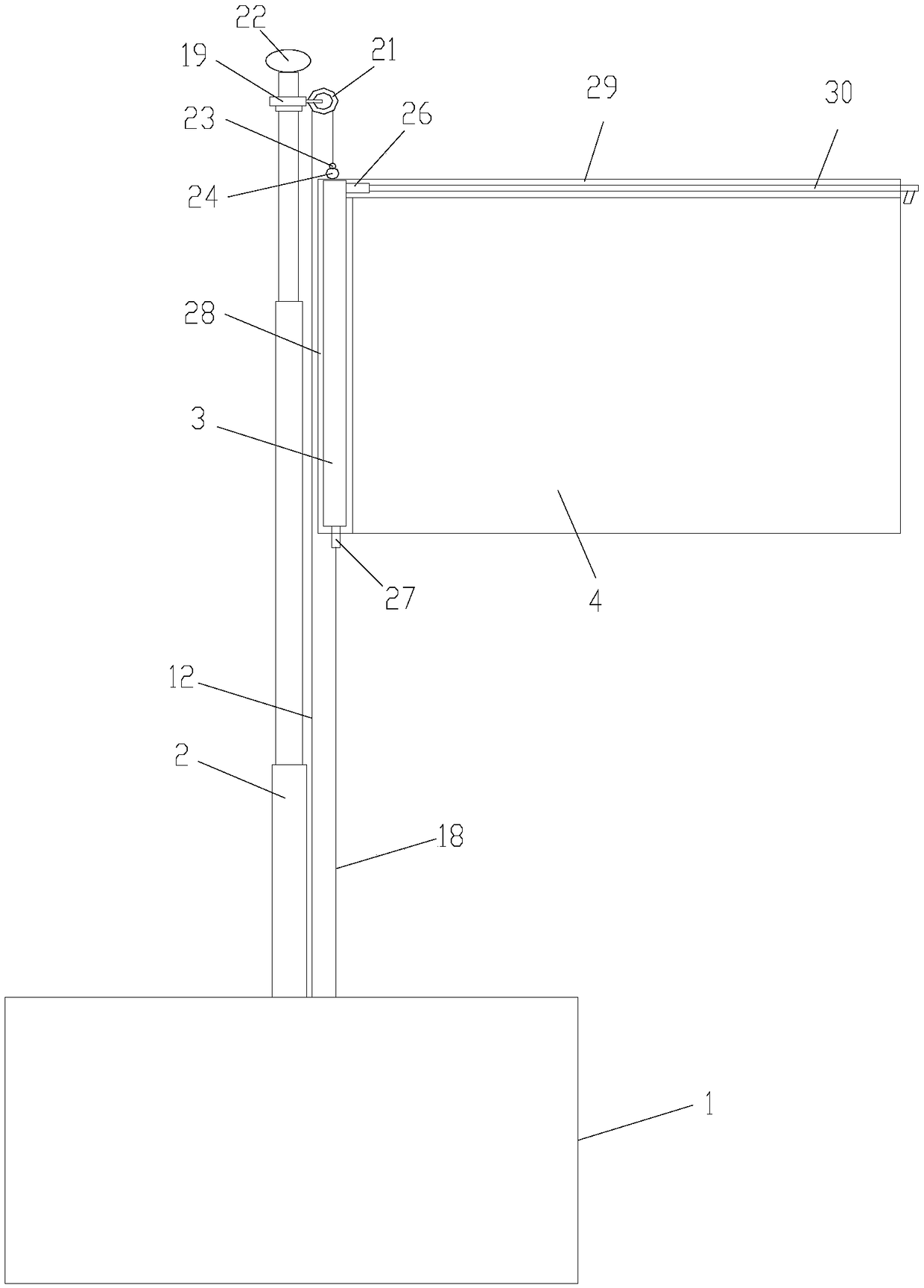 Deployment and flying device for flags