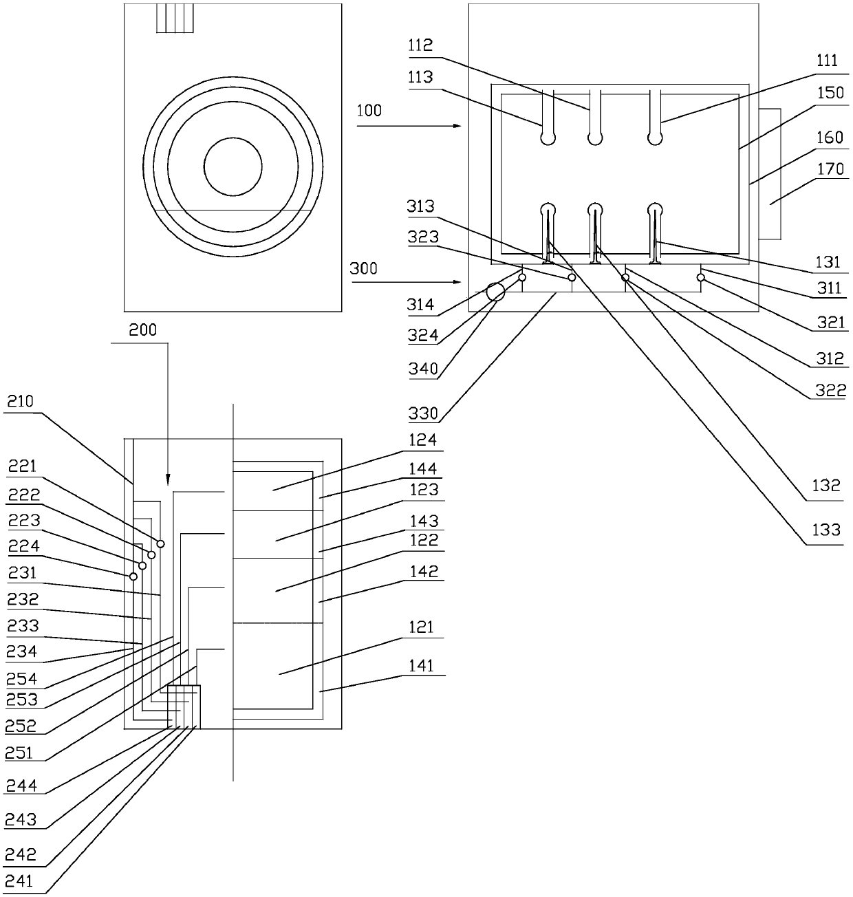 Through-type multilayer drum-type washing machine