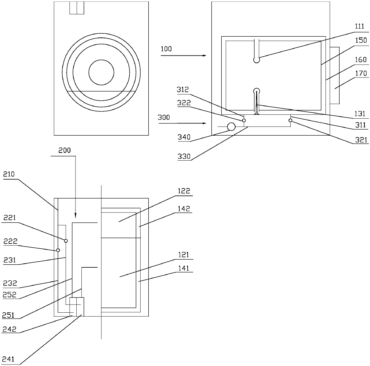 Through-type multilayer drum-type washing machine