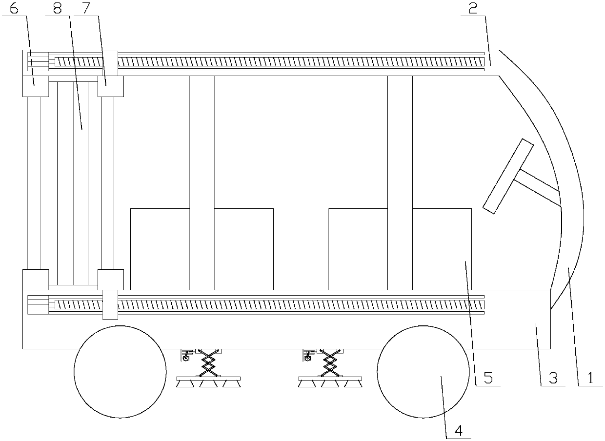 High-safety-performance new-energy sightseeing tourist coach with rainproof function