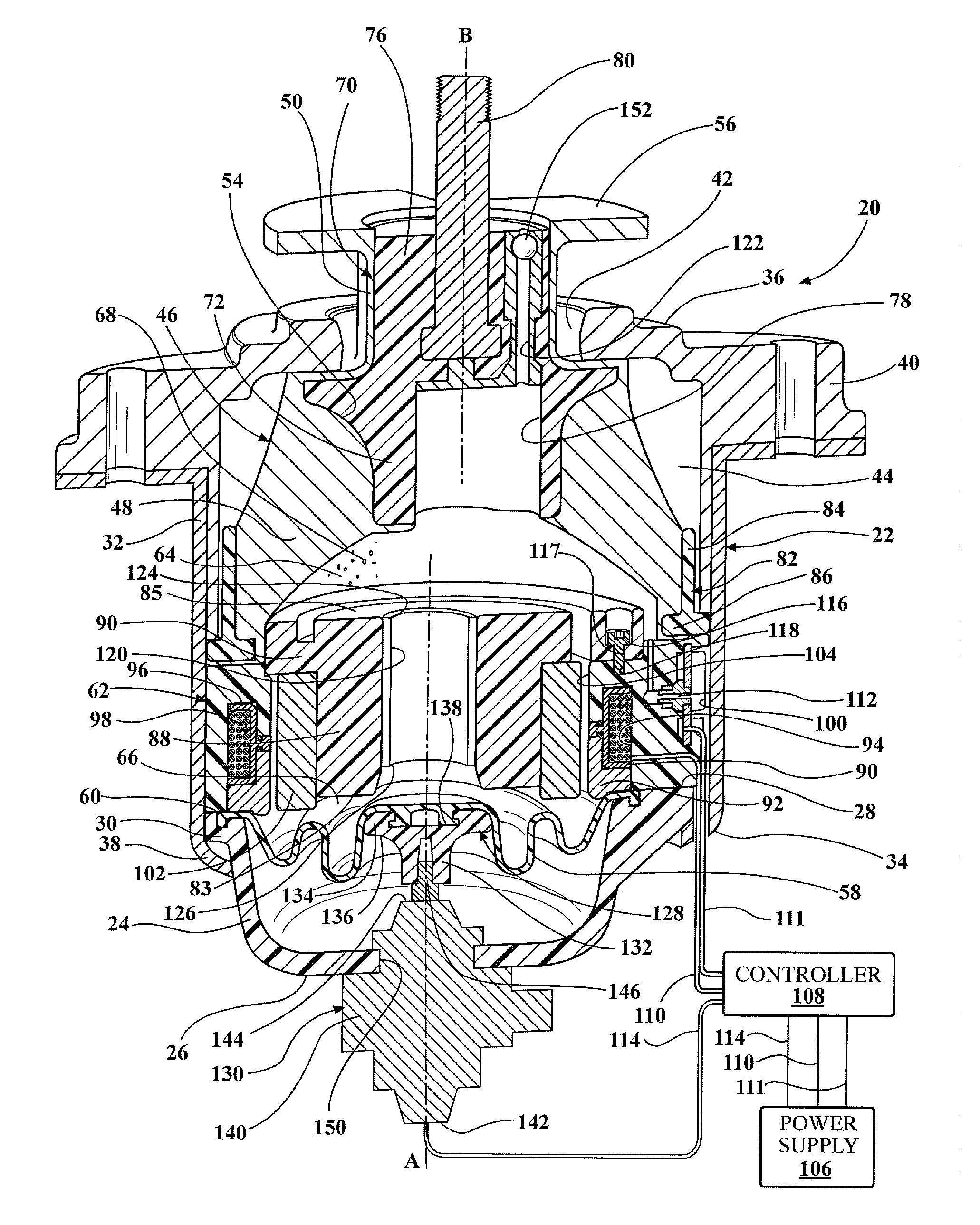 Magnetorheolocigal fluid-based mount apparatus including rate dip track passage