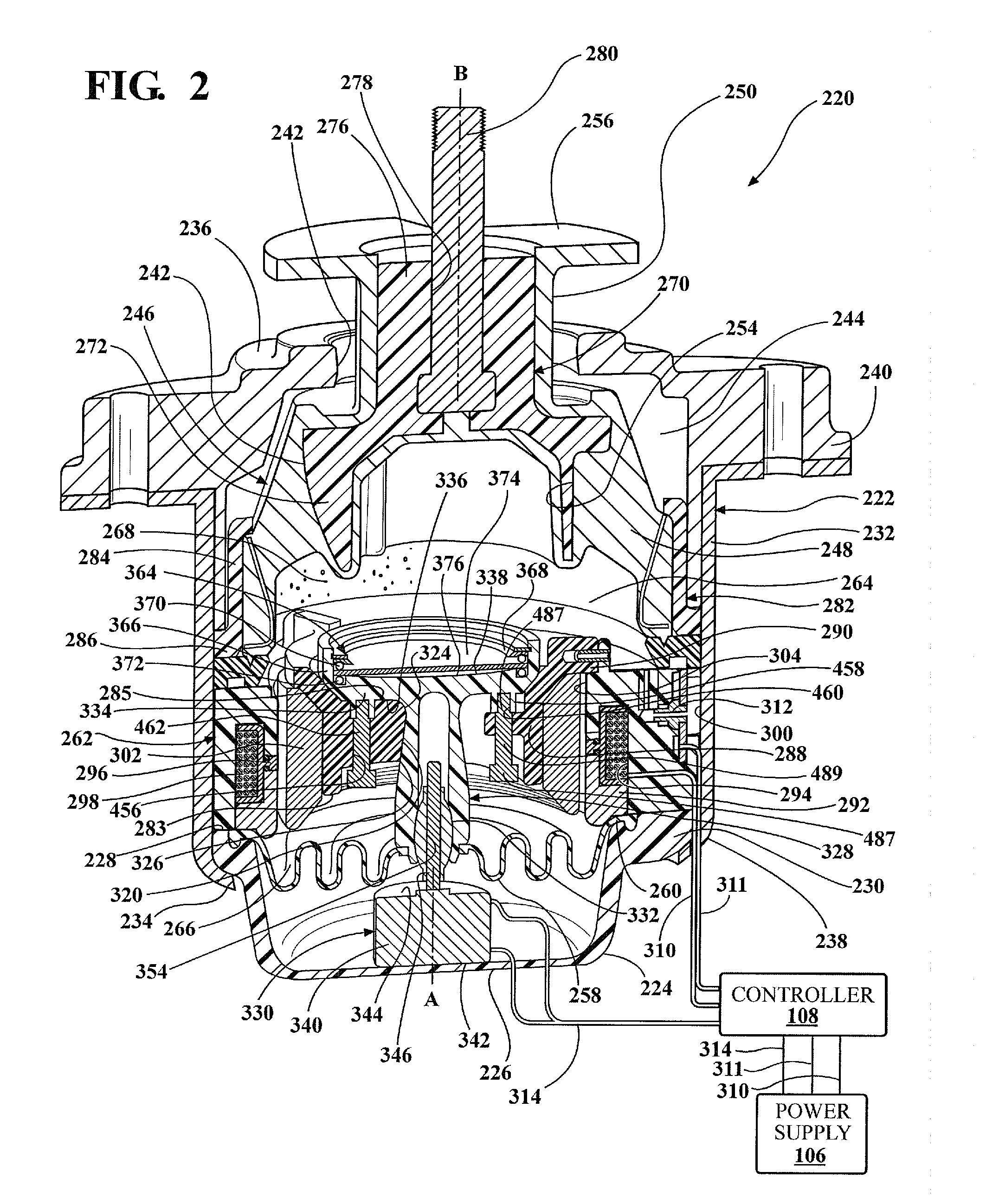 Magnetorheolocigal fluid-based mount apparatus including rate dip track passage