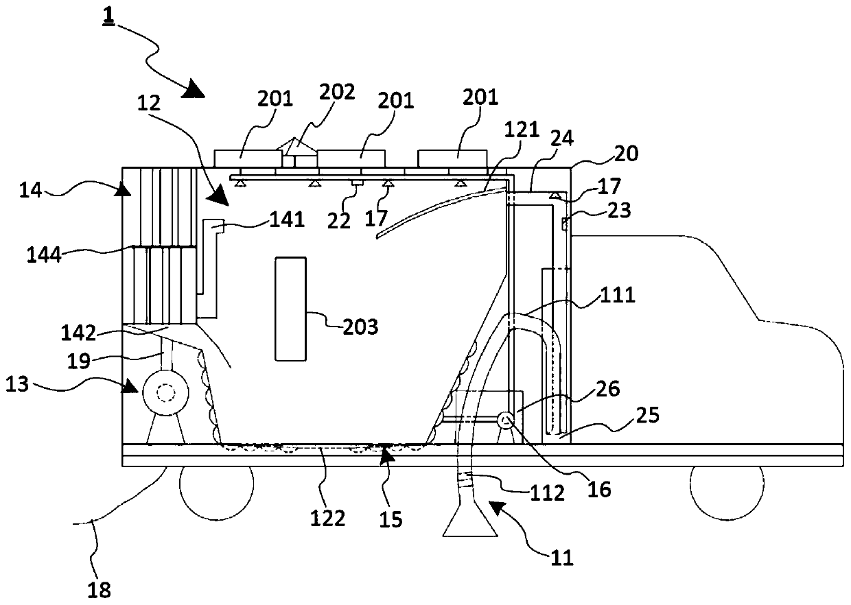 Dust collection apparatus with explosion-proof and explosion-control functions, and dust collection vehicle