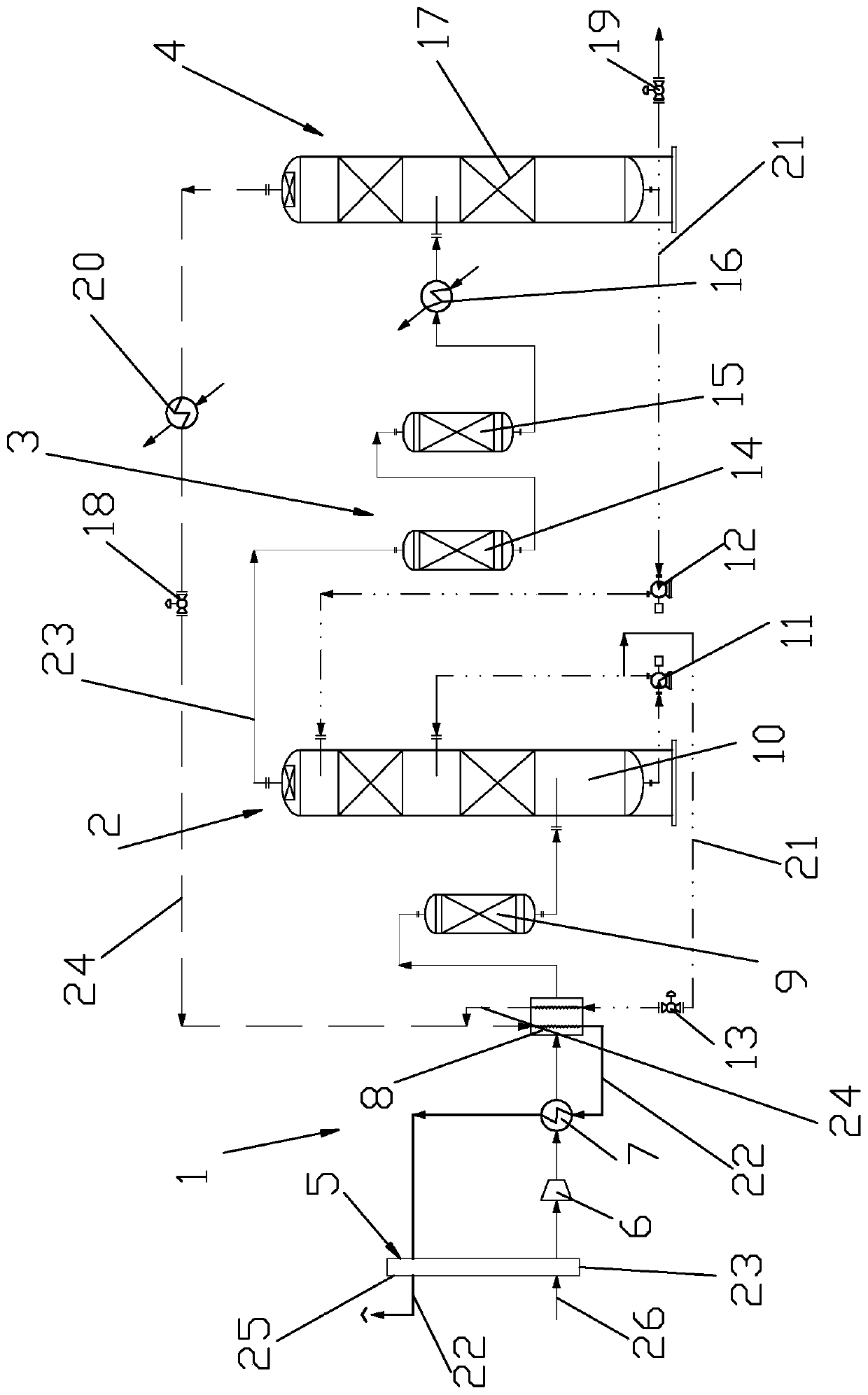 A preparation device for producing high-quality liquid carbon dioxide and its preparation process