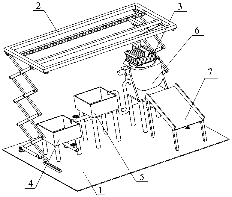 A Scissor Lifting Hydraulic System Combined Gasket Recovery Treatment Device