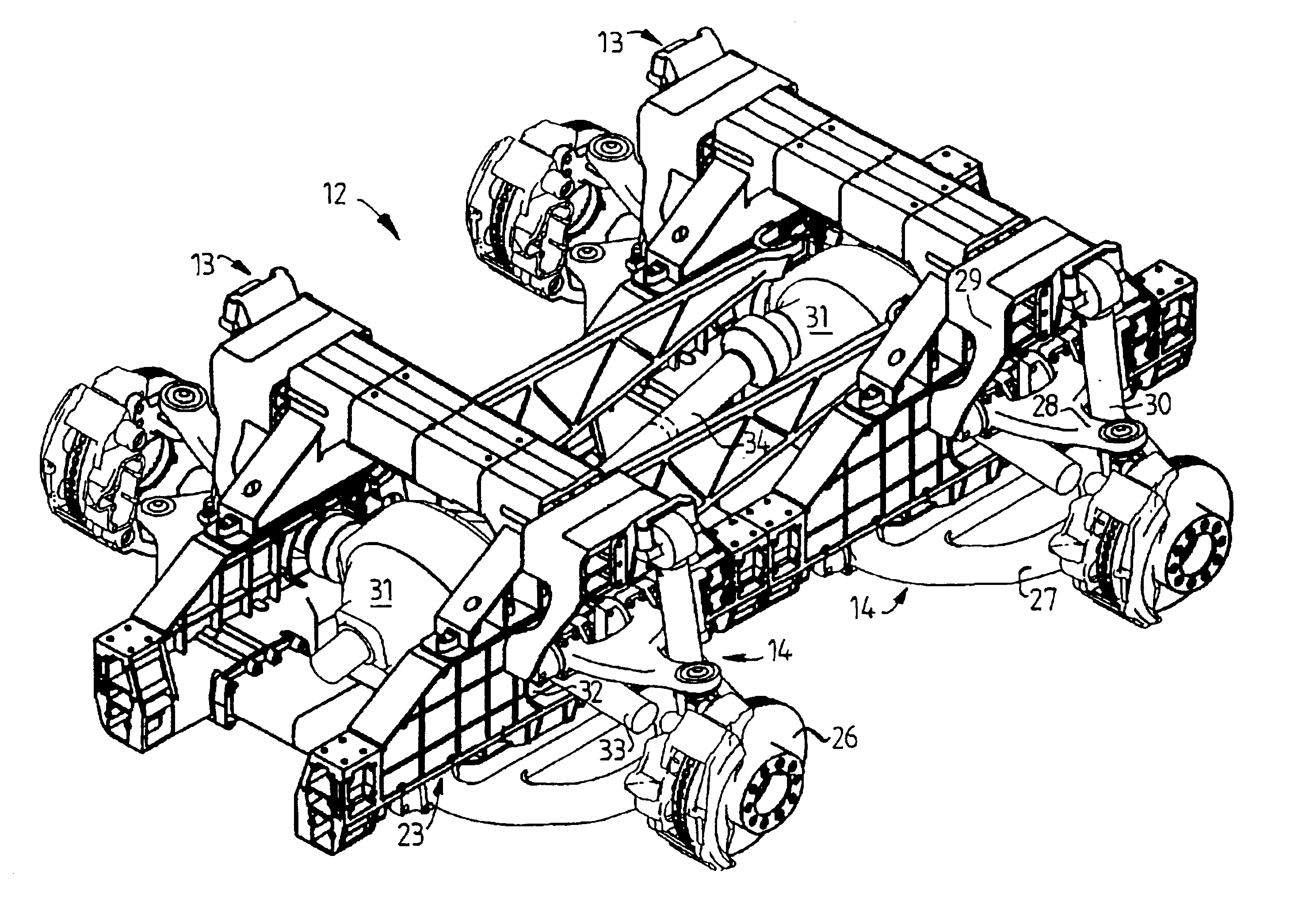 Rear axle arrangement for a heavy vehicle