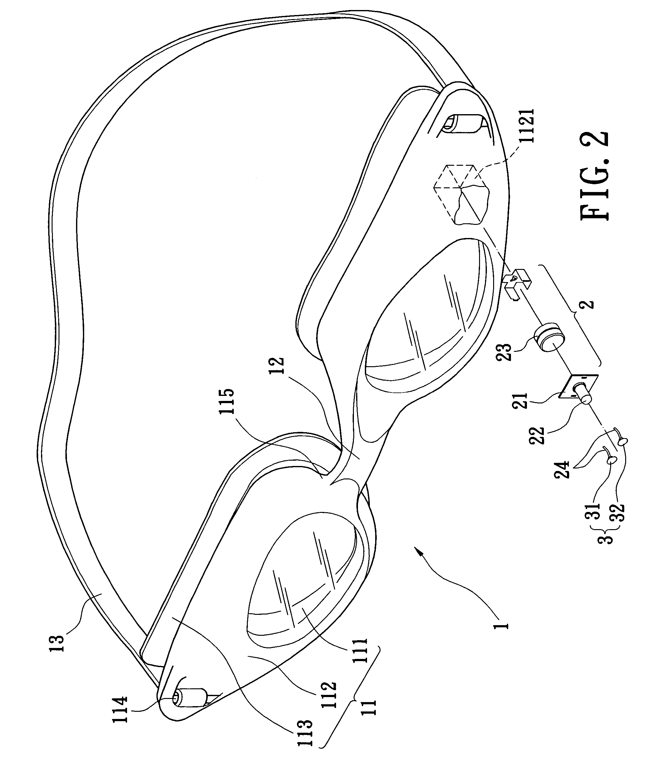 Pair of shining swimming goggles