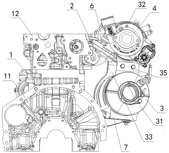 A tightly arranged engine exhaust gas treatment system