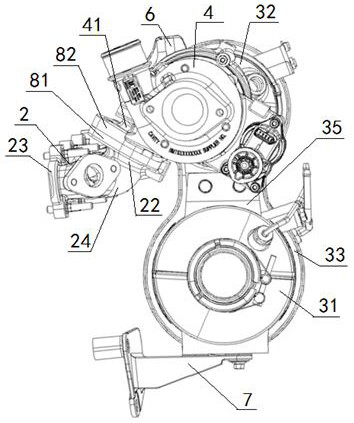 A tightly arranged engine exhaust gas treatment system