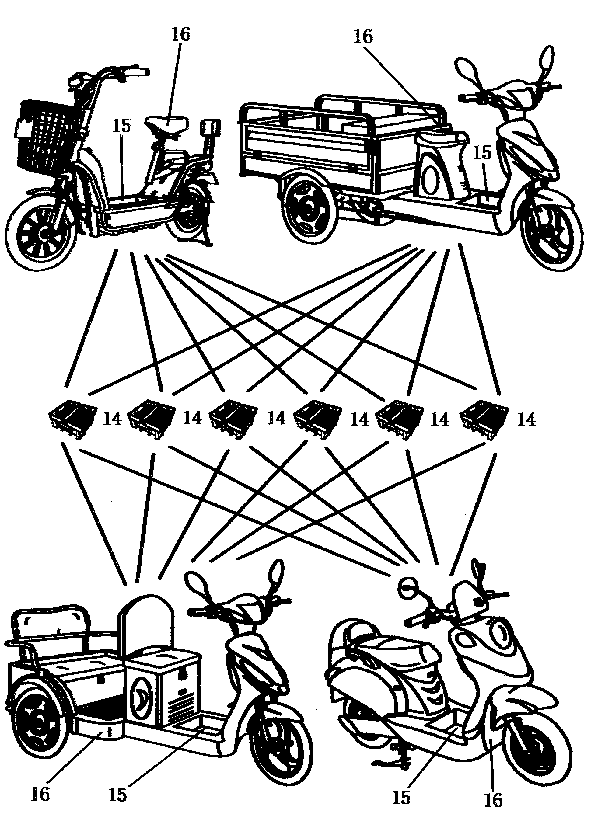 Necessary device for realizing remote running of electric bicycles and tricycles