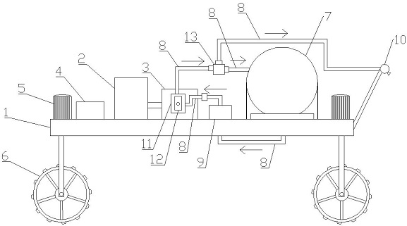 Generator heat dissipation system of spraying machine