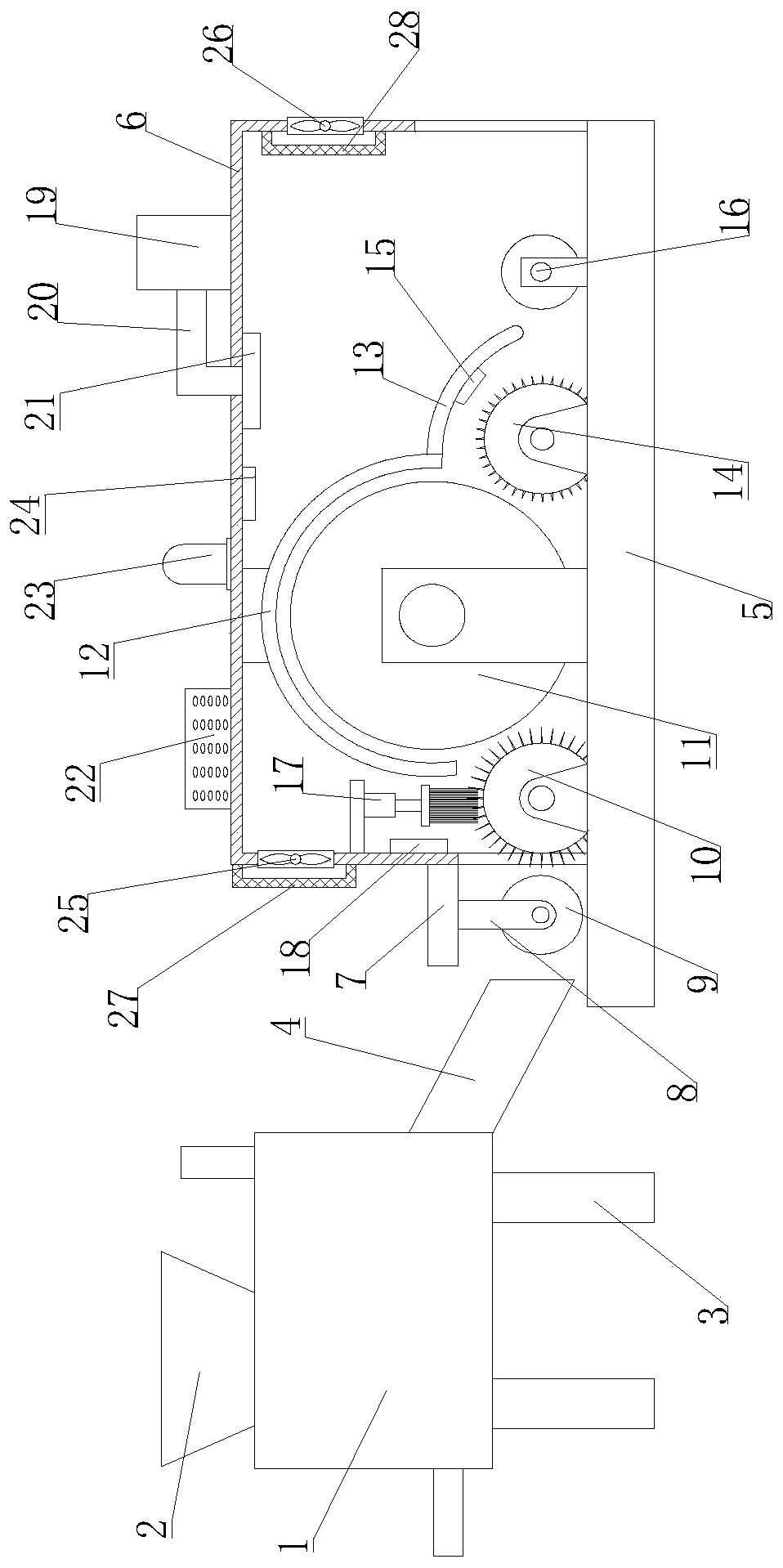 Carding machine with cotton yarn not likely to adhere for cotton yarn processing