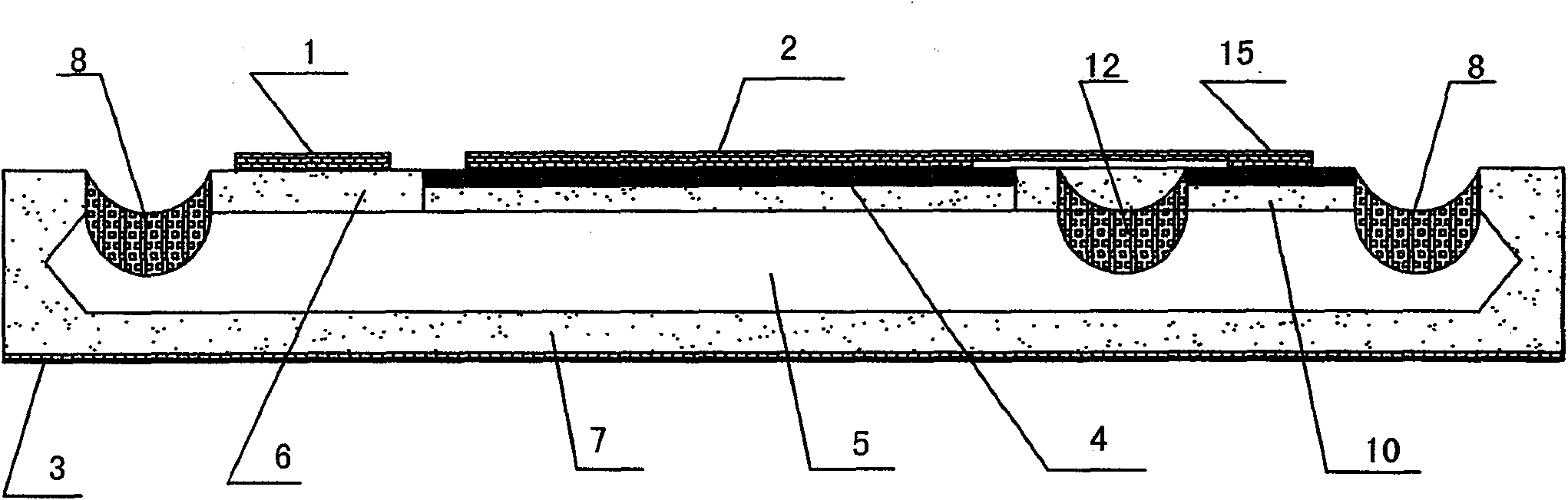 Gate sensitive triggering unidirectional controlled silicon chip and production method thereof