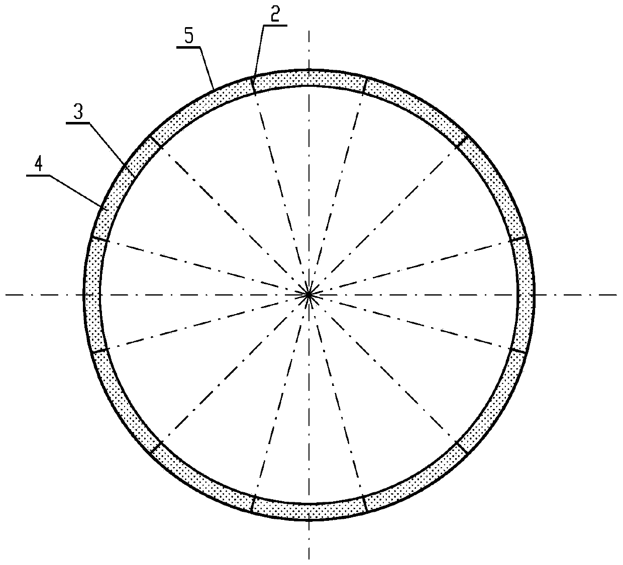 Lining structure of storing belt on upper part of kiln body of shaft kiln