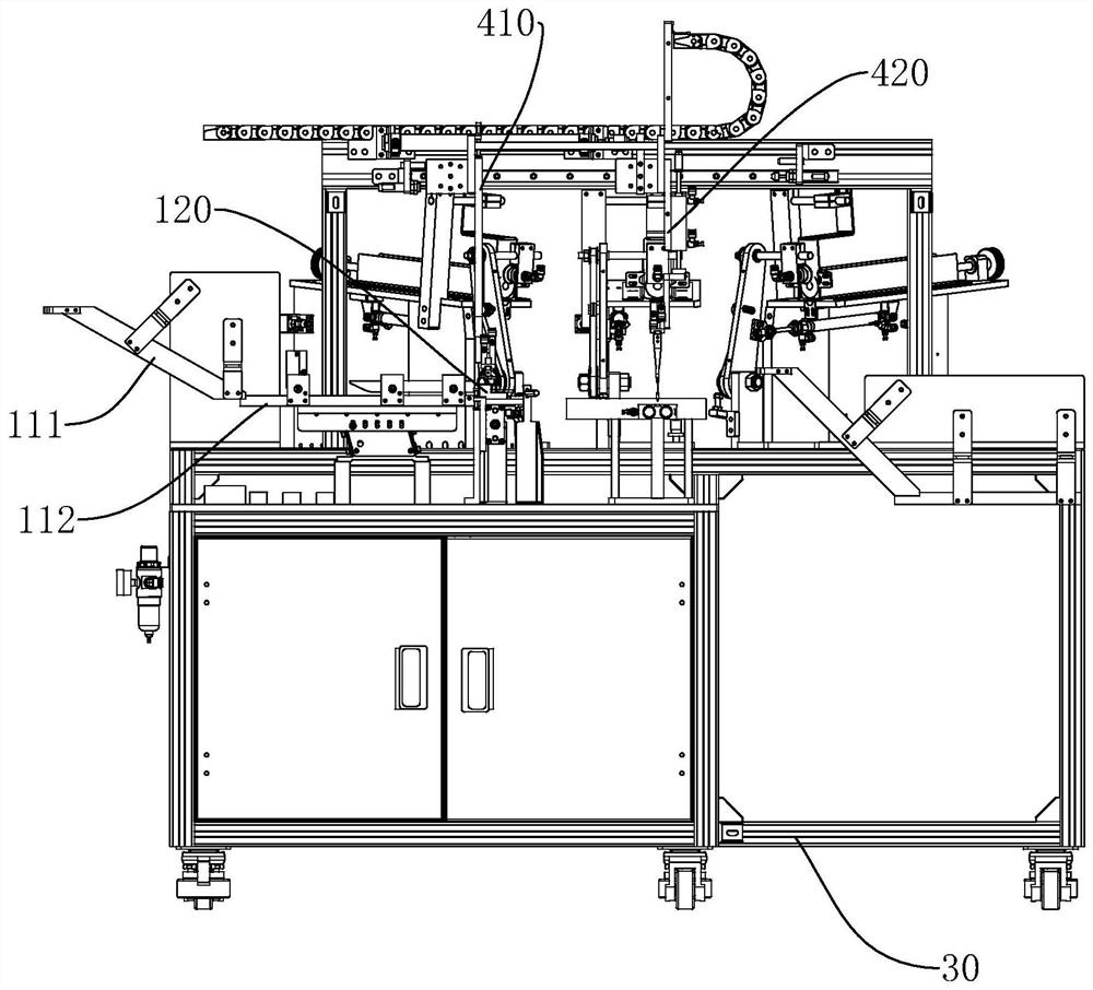 Hang tag stringing device and method