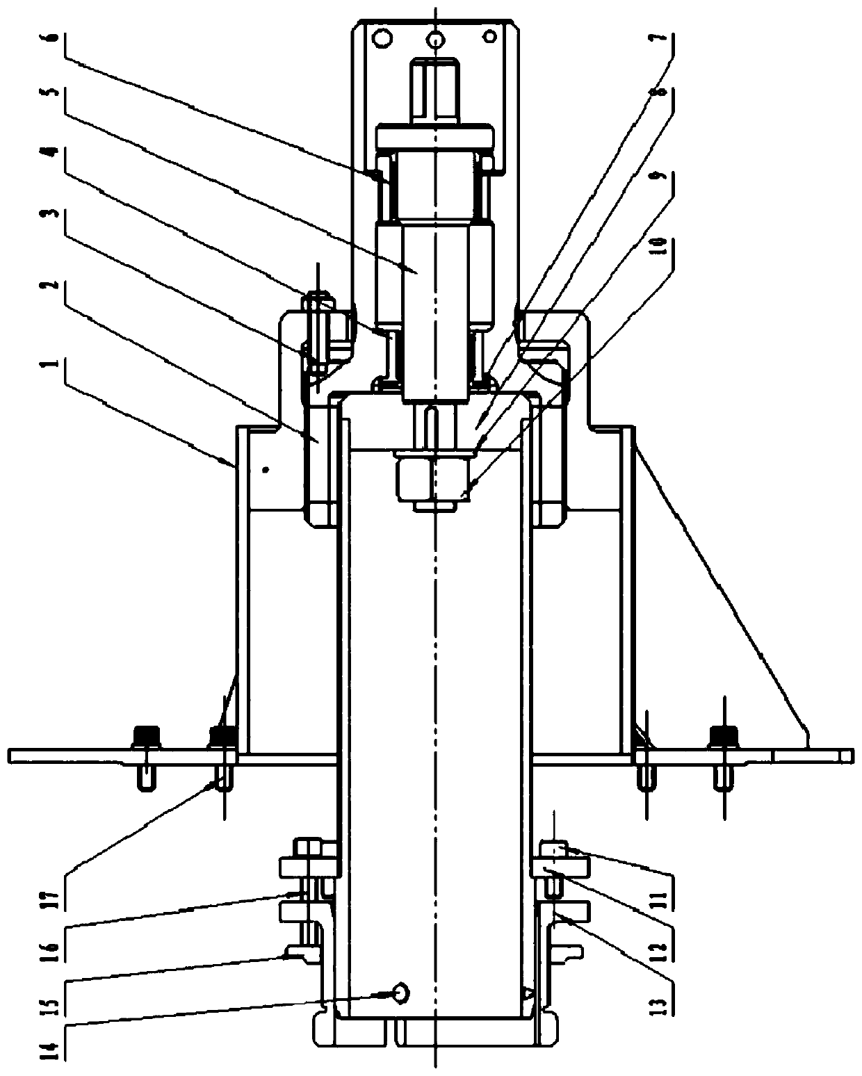 Rotary stator precise positioning device and method for bearing large axial load in rotary type