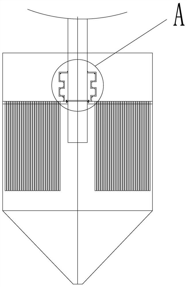 Bag dedusting coal gas guide-in pipe sealing structure of Ouye furnace