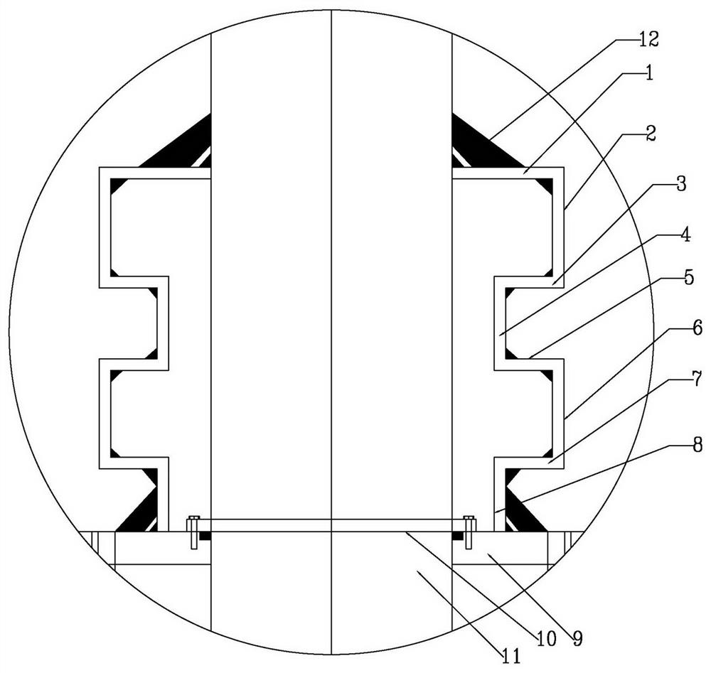 Bag dedusting coal gas guide-in pipe sealing structure of Ouye furnace