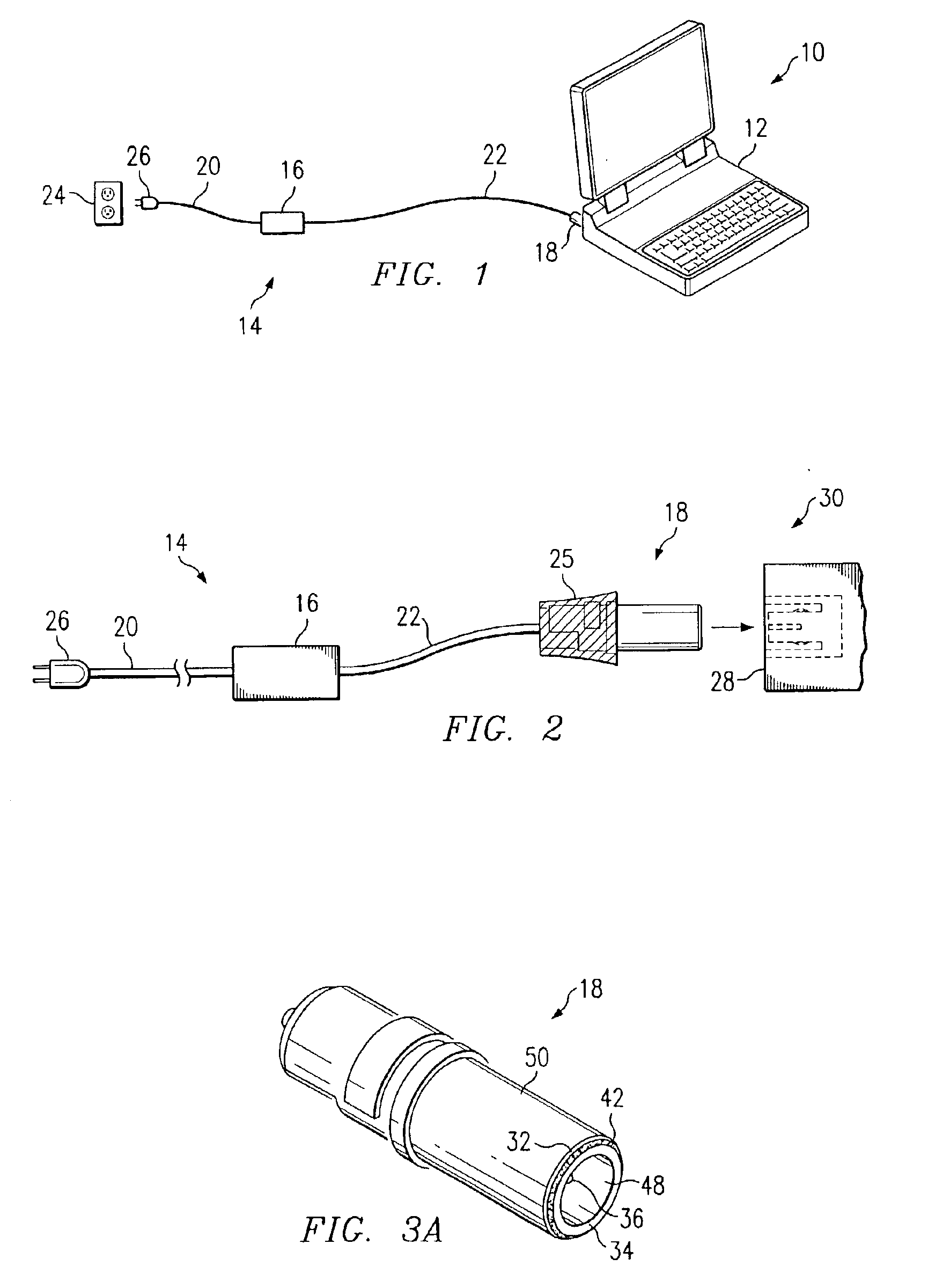 Three contact barrel power connector assembly