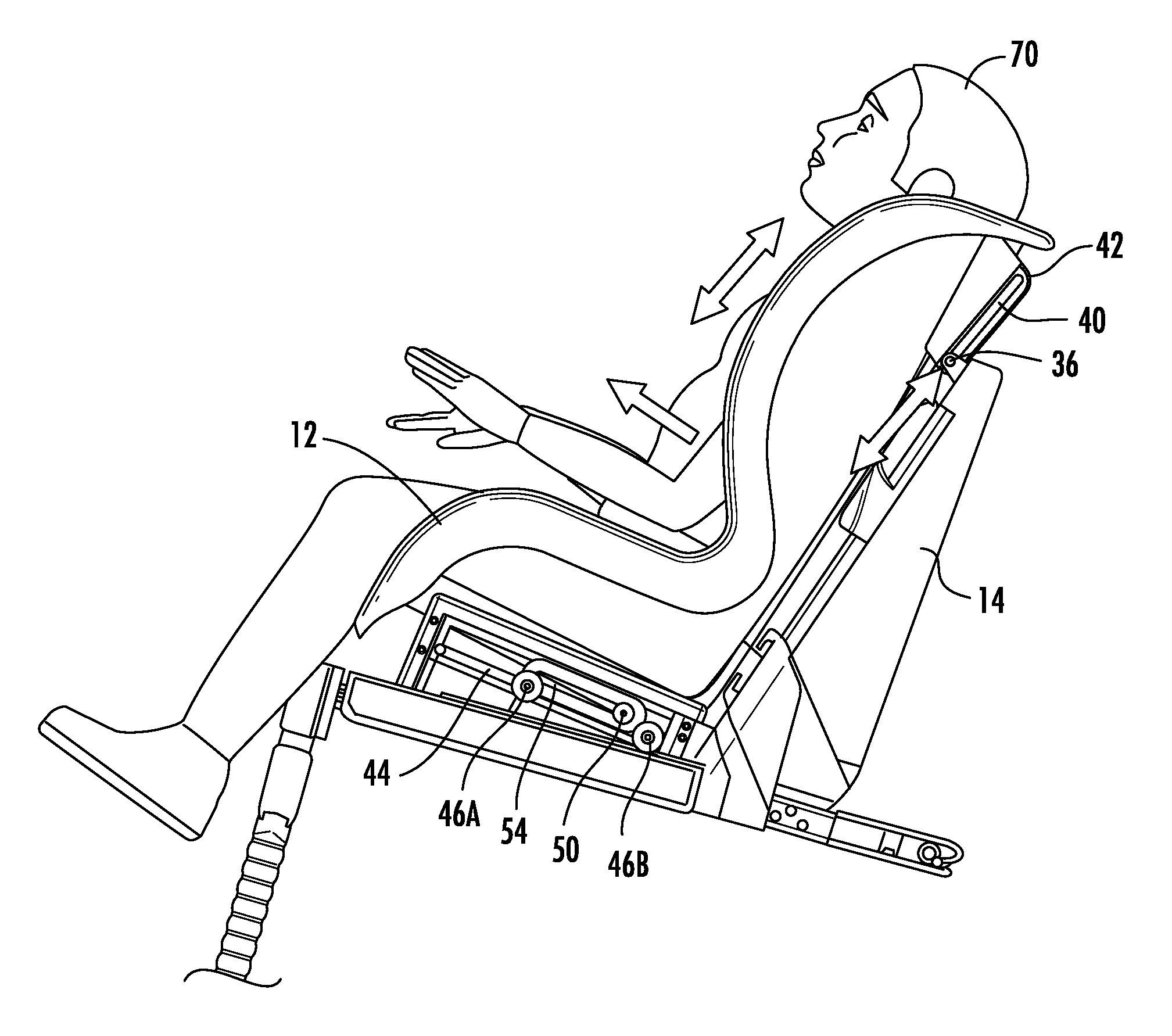 Crash indication system for a reclining ride down child seat