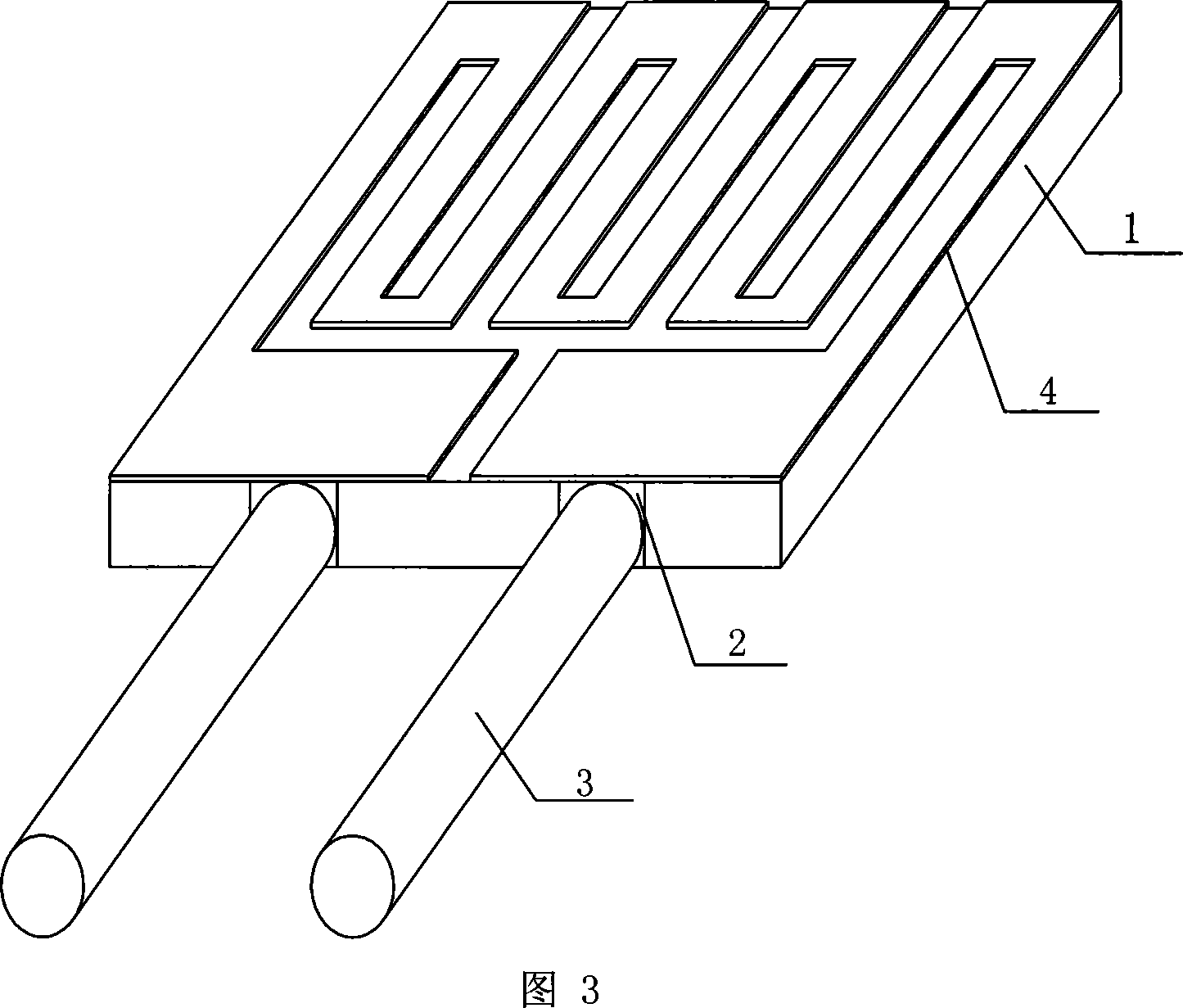 Inserting electrode lead-out method for micro platinum thermal resistance temperature sensor