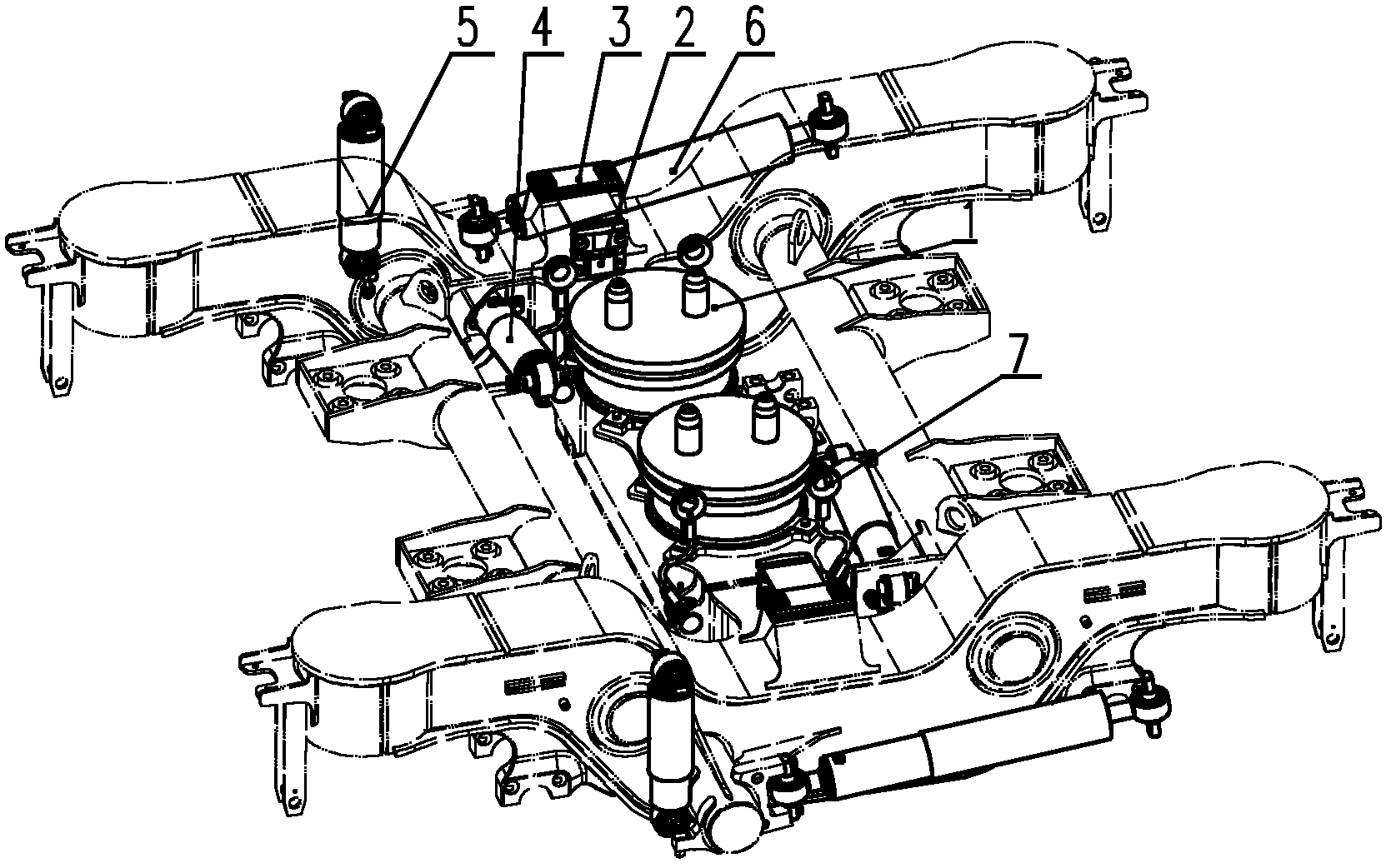 Secondary suspension device for high-speed railway wagon bogie