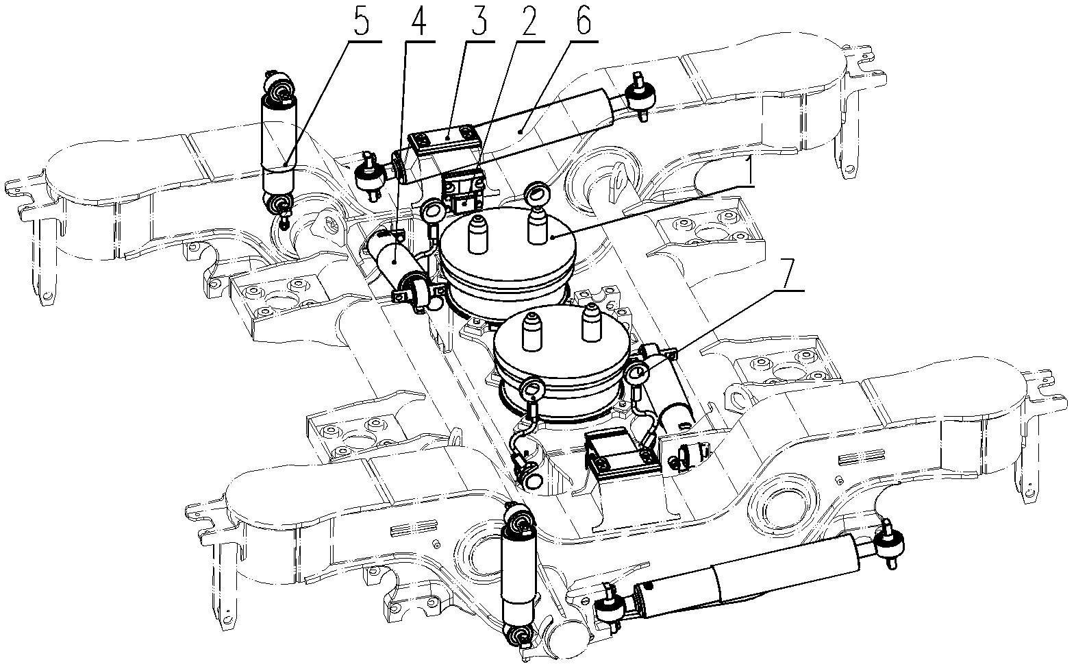 Secondary suspension device for high-speed railway wagon bogie