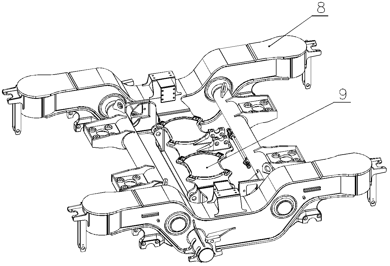 Secondary suspension device for high-speed railway wagon bogie