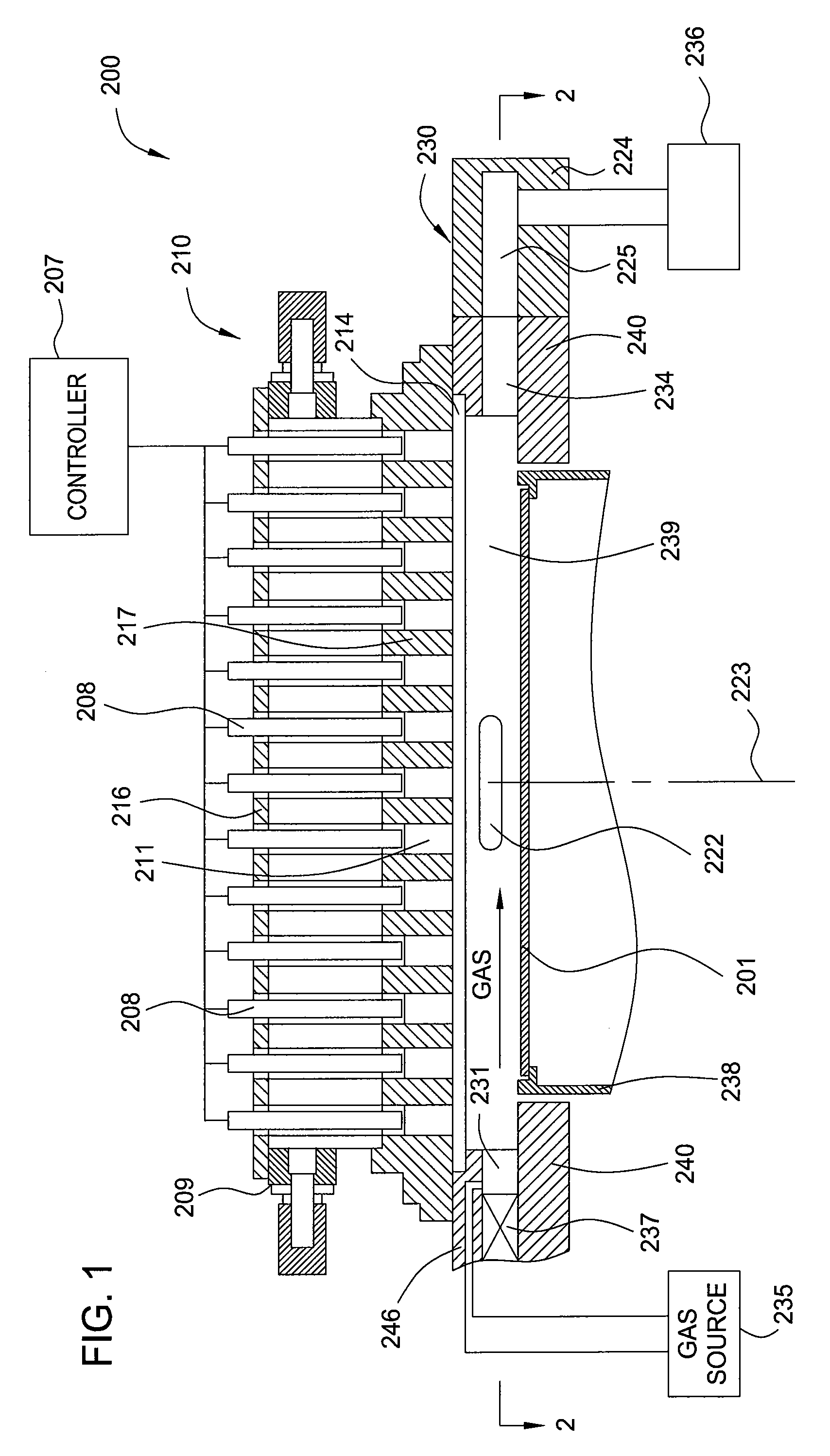 Thermal reactor with improved gas flow distribution