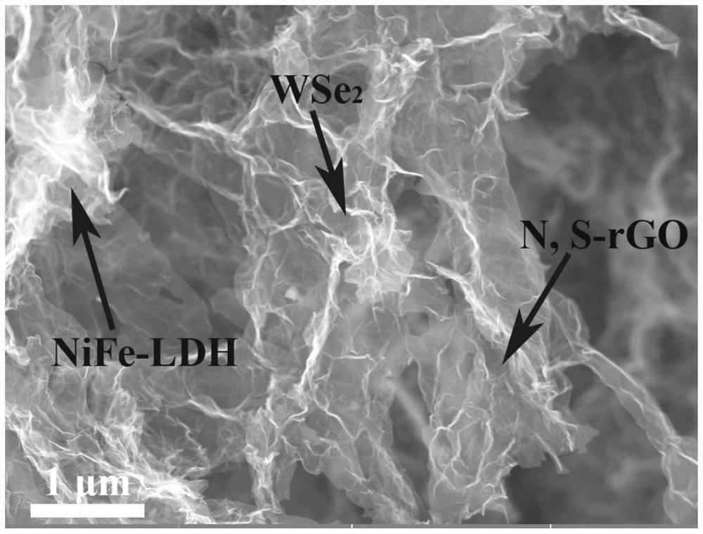 A graphene/wse  <sub>2</sub> /nife-ldh aerogel and its preparation