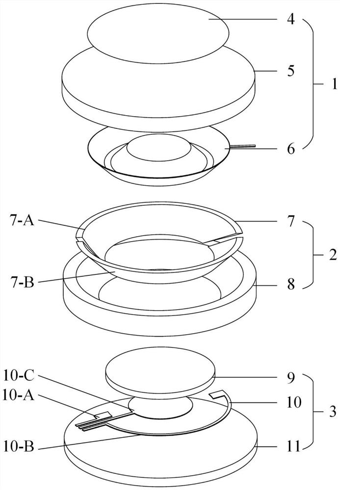 Three-dimensional force flexible tactile sensor with high tangential angular resolution