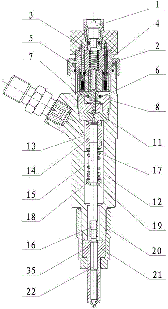 Middle hole pressure storage static leakage-free oil sprayer