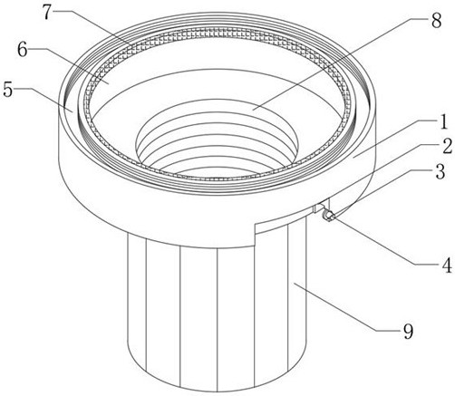 Large-flux suction head filter element and processing technology thereof