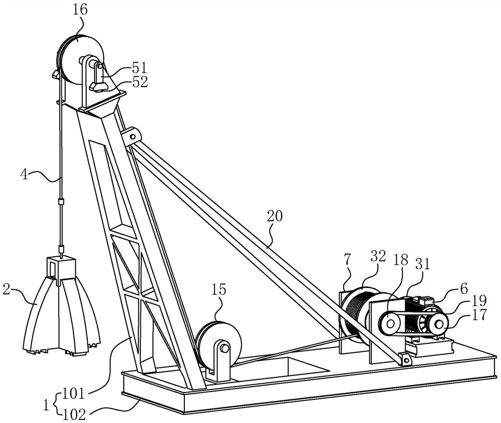 Percussion drill cast-in-place pile construction device and construction method thereof