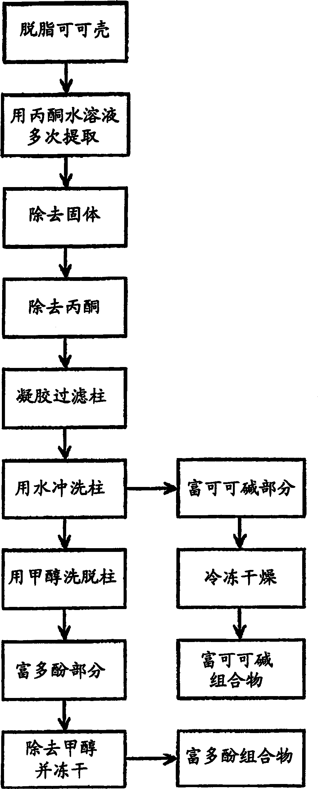 Polyphenol-enriched composition from cocoa shell extraction